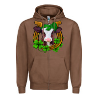 Chestnut lucky horseshoe 4 leaf clover baby calf Zipper Hoodie - Jasminsmagicworld