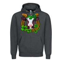 Smoke lucky horseshoe 4 leaf clover baby calf Zipper Hoodie - Jasminsmagicworld