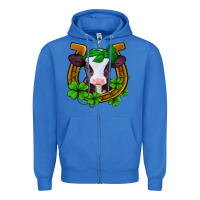 True Royal lucky horseshoe 4 leaf clover baby calf Zipper Hoodie - Jasminsmagicworld