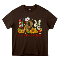 Chocolate Brown christmas lpn licensed practical nurse Heavy Core Tee - FaDigitalArtStudio