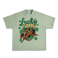 Oil Green lucky cowboy Urban Heavy Tee - MaliasSmallBusiness