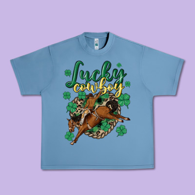 Lucky Cowboy Urban Heavy Tee Designed By Maliassmallbusiness