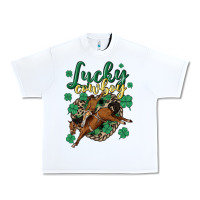 White lucky cowboy Urban Heavy Tee - MaliasSmallBusiness