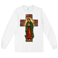 White our lady of guadalupe cros Long Sleeve Tee - JahusDesignShop