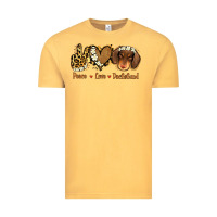 Vintage Mustard Peace Love Dachshund Vintage Tee - Jasminsmagicworld