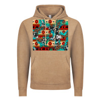 Vintage Coffee aztec leopard cowhide turquoise Vintage Hoodie - BarkalooDesign