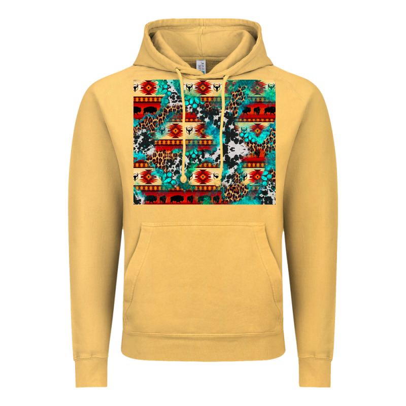 Aztec Leopard Cowhide Turquoise Vintage Hoodie by BarkalooDesign | Teevron
