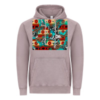 Vintage Zinc aztec leopard cowhide turquoise Vintage Hoodie - BarkalooDesign
