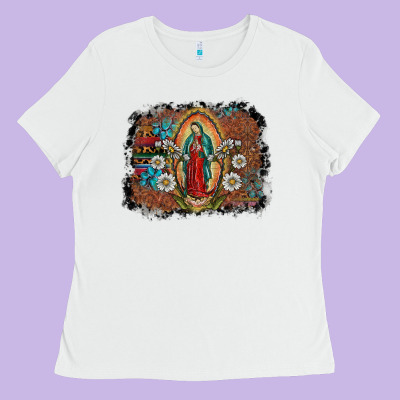 Virgin Mary Ladies Tee Designed By Sublimationcraftshop