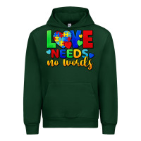Forest Green Love needs no words Urban Hoodie - FaDigitalArtStudio