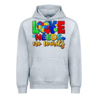 Heather Grey Love needs no words Urban Hoodie - FaDigitalArtStudio