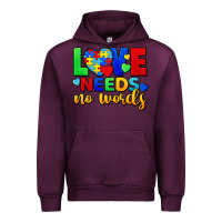 Mauve Wine Love needs no words Urban Hoodie - FaDigitalArtStudio