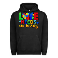 Pigment Black Love needs no words Urban Hoodie - FaDigitalArtStudio