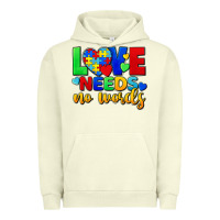 Pigment Pistachio Love needs no words Urban Hoodie - FaDigitalArtStudio