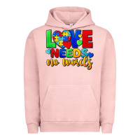 Pigment Salmon Love needs no words Urban Hoodie - FaDigitalArtStudio