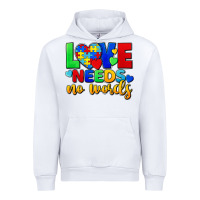 White Love needs no words Urban Hoodie - FaDigitalArtStudio