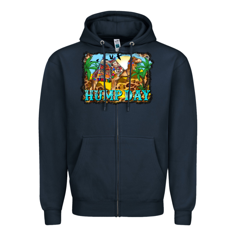 Hump Day Camel And Desert Zipper Hoodie by BarkalooDesign | Teevron