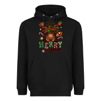 Black merry mama afro messy bun Heavyweight Hoodie - texasbilliewilder