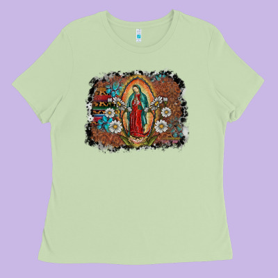 Virgin Mary Ladies Tee Designed By Sublimationcraftshop