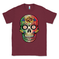 Burgundy mexican skull Classic Tee - JahusDesignShop