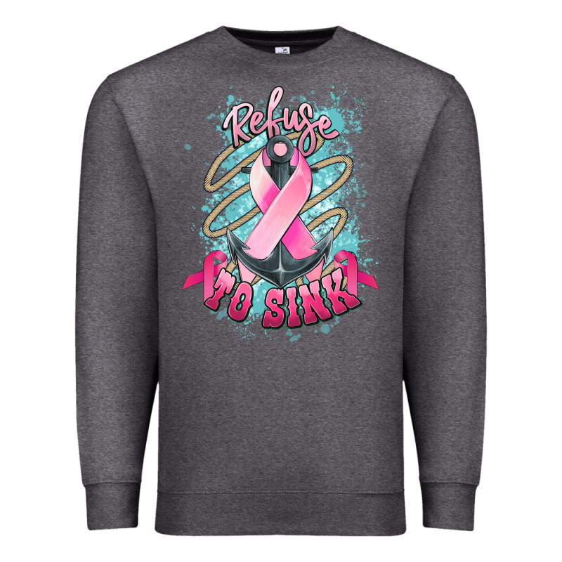 Refuse To Sink Cancer Anchor Cancer Awareness Premium Sweatshirt by HowdyJamesFarm | Teevron