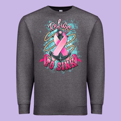 Refuse To Sink Cancer Anchor Cancer Awareness Premium Sweatshirt Designed By Howdyjamesfarm