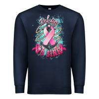 Navy Refuse to sink Cancer anchor Cancer Awareness Premium Sweatshirt - HowdyJamesFarm