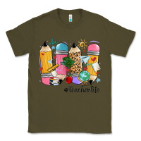 Army Green teacher life pencils Classic Tee - MaliasSmallBusiness