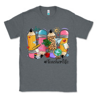 Charcoal Heather teacher life pencils Classic Tee - MaliasSmallBusiness
