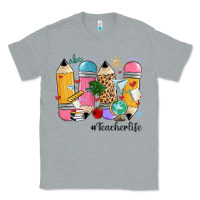 Heather Grey teacher life pencils Classic Tee - MaliasSmallBusiness