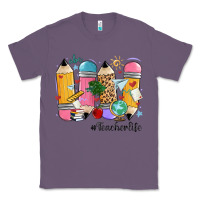 Lavender teacher life pencils Classic Tee - MaliasSmallBusiness