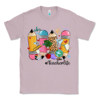 Lilac teacher life pencils Classic Tee - MaliasSmallBusiness