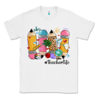 White teacher life pencils Classic Tee - MaliasSmallBusiness