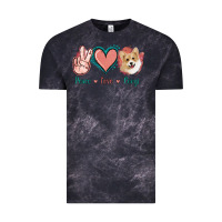 Cloud Black Peace Love Corgi Vintage Tee - Jasminsmagicworld