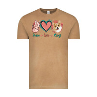 Vintage Camel Peace Love Corgi Vintage Tee - Jasminsmagicworld