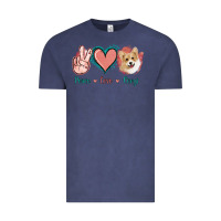 Vintage Denim Peace Love Corgi Vintage Tee - Jasminsmagicworld