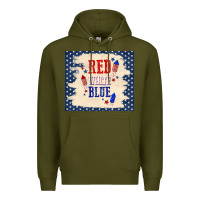 Army Green red white blue Premium Hoodie - TumblerDesignByShophia