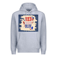 Heather Grey red white blue Premium Hoodie - TumblerDesignByShophia