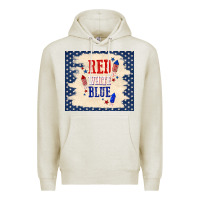 Oatmeal Heather red white blue Premium Hoodie - TumblerDesignByShophia