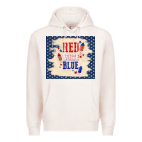 Pale Pink red white blue Premium Hoodie - TumblerDesignByShophia