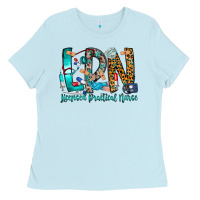 Baby Blue lpn Ladies Tee - CowhideDigitalArt