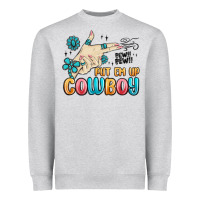 Heather Grey western turquoise put em up cowboy Heavyweight Sweatshirt - MaliasSmallBusiness