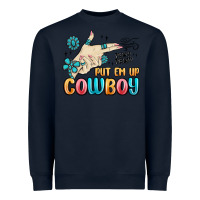 Navy western turquoise put em up cowboy Heavyweight Sweatshirt - MaliasSmallBusiness