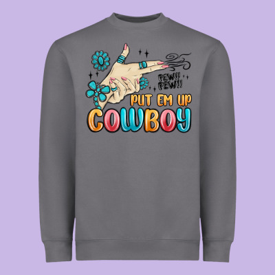 Western Turquoise Put Em Up Cowboy Heavyweight Sweatshirt Designed By Maliassmallbusiness