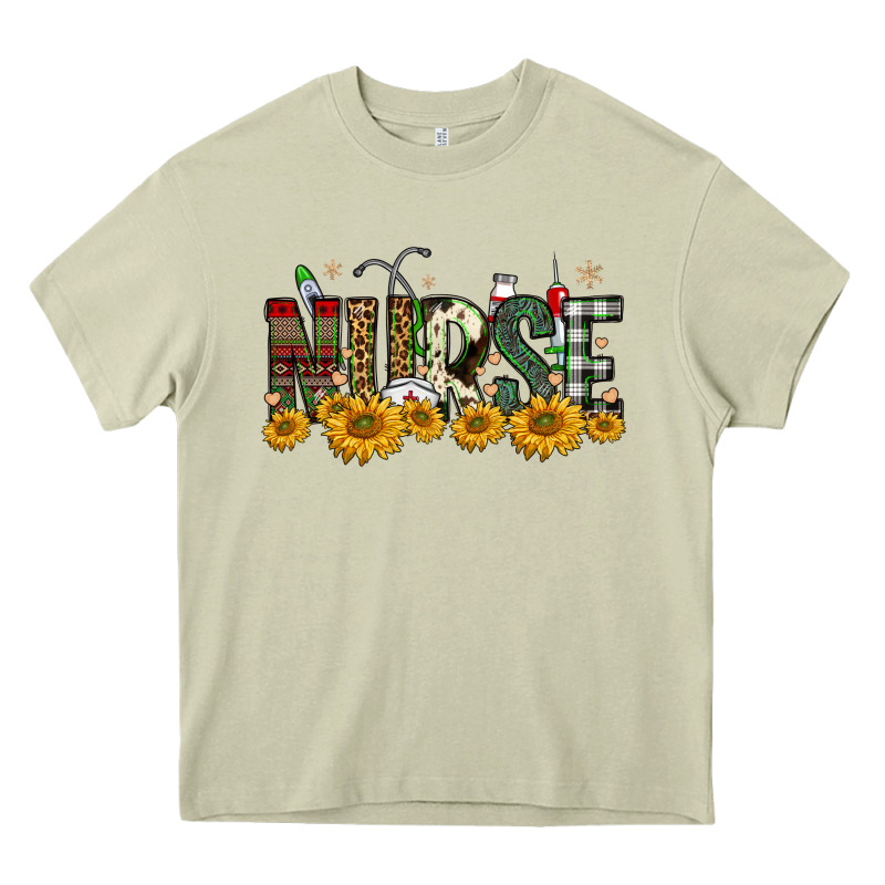 Christmas Nurse Sunflower Heavy Core Tee by FaDigitalArtStudio | Teevron