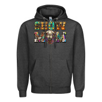 Charcoal Heather show mom camel Zipper Hoodie - BarkalooDesign