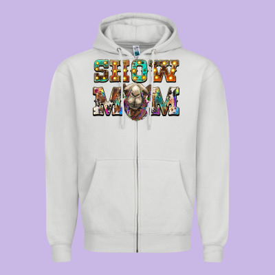 Show Mom Camel Zipper Hoodie Designed By Barkaloodesign