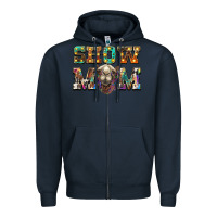 Navy show mom camel Zipper Hoodie - BarkalooDesign