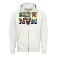 Oatmeal Heather show mom camel Zipper Hoodie - BarkalooDesign