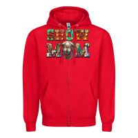 Red show mom camel Zipper Hoodie - BarkalooDesign